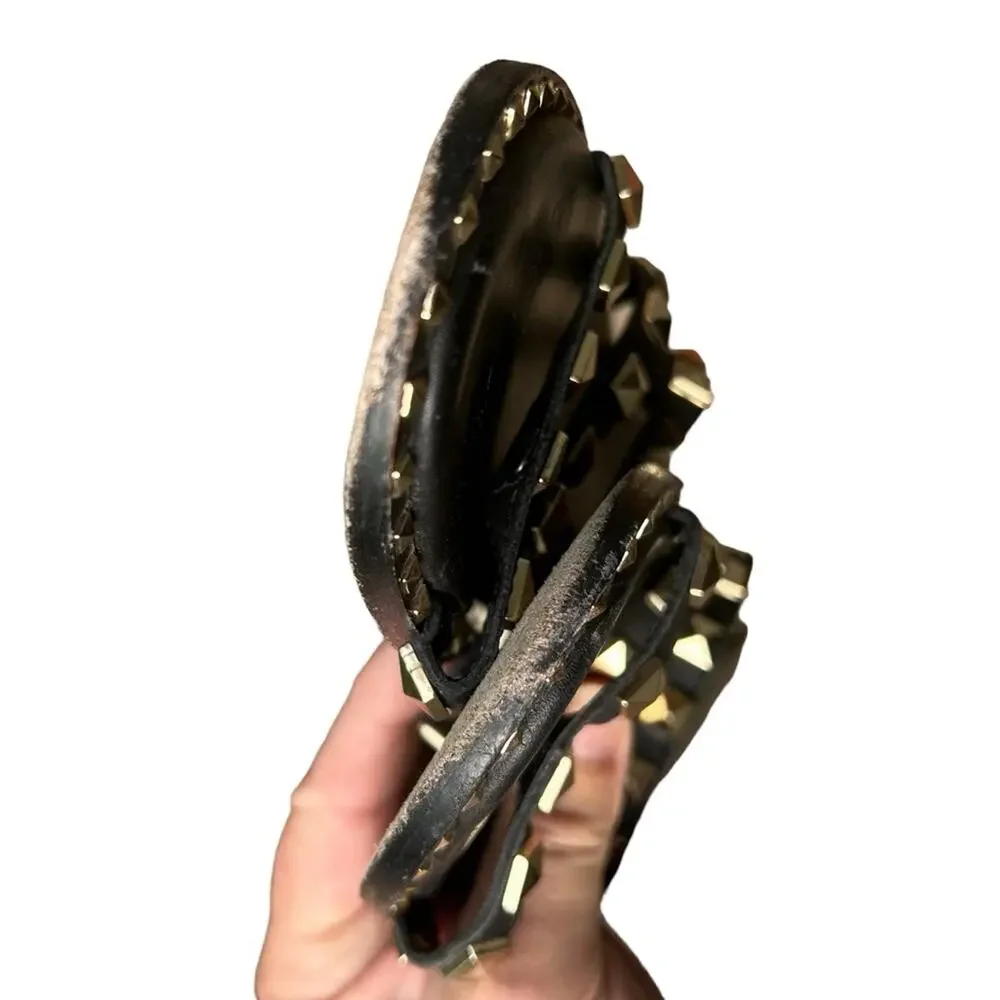 ASH Black & Gold Studded sandals size 37 US Size 6.5/7 GUC